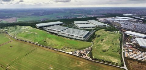 Computer Generated Image depicts Mulberry Logistics Park Corby